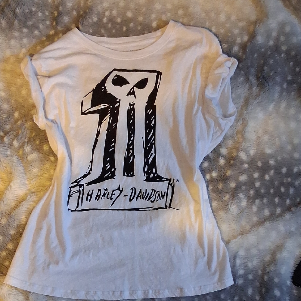 Harley-Davidson White Skull Graphic Tee